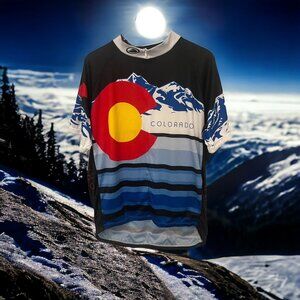 Performance Men Colorado Flag Rocky Mountain RoadBike 3/4 Zip Cycling Jersey 3XL